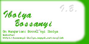 ibolya bossanyi business card